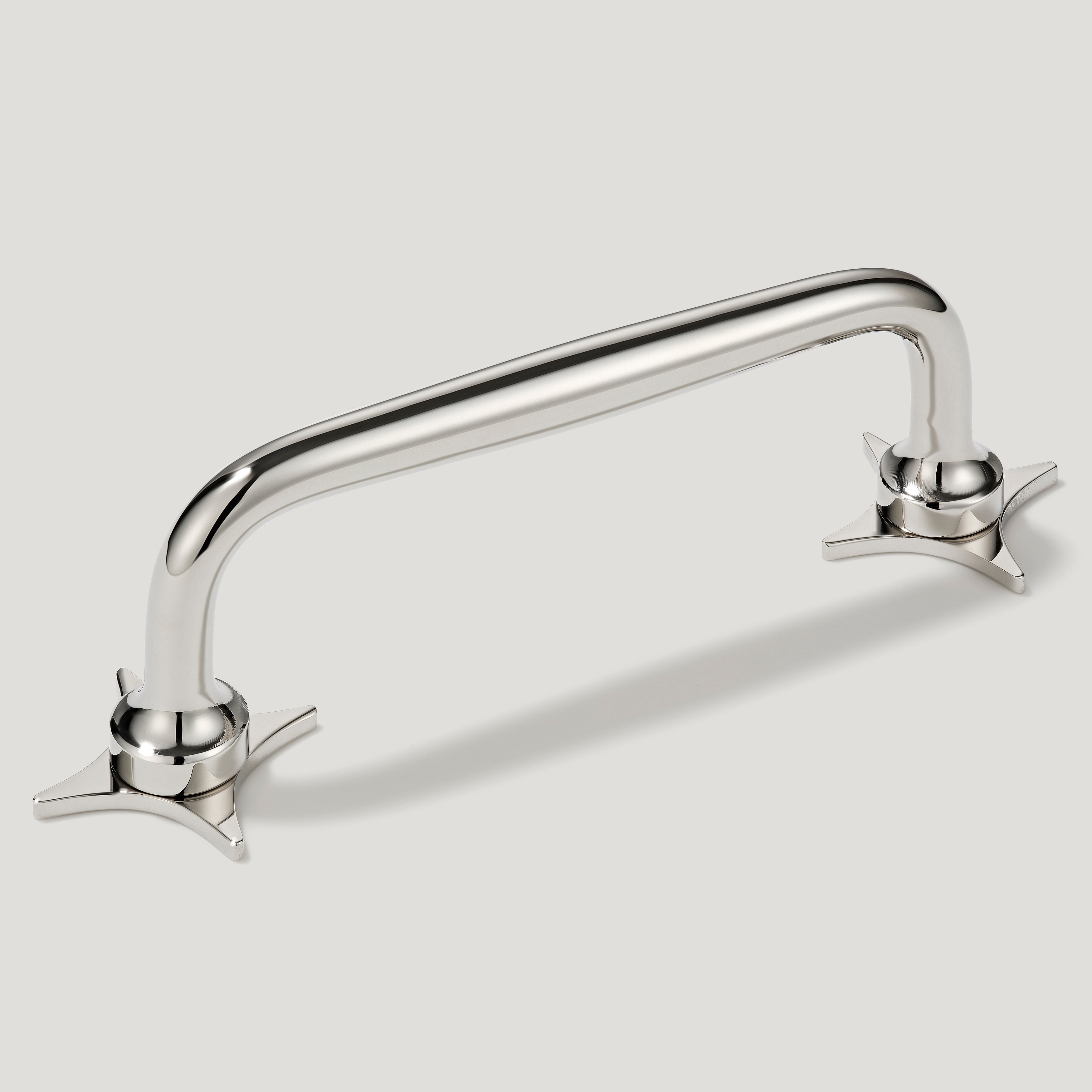 Plank Hardware Cabinetry ADA Pair of Small Cross Handle Backplate - Polished Nickel