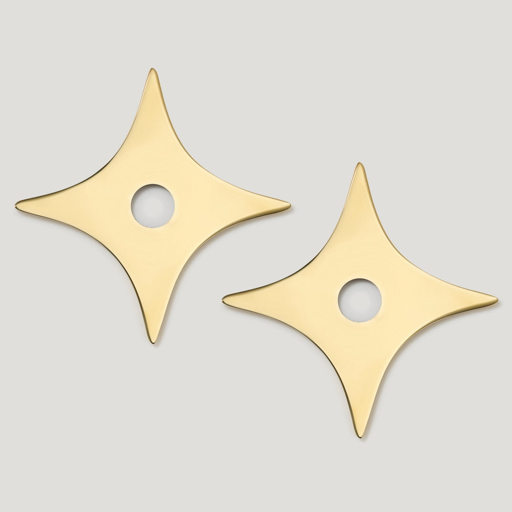 ADA Pair of Small Star Handle Backplate - Unlacquered Brass