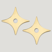 Plank Hardware Cabinetry ADA Pair of Small Cross Handle Backplate - Unlacquered Brass