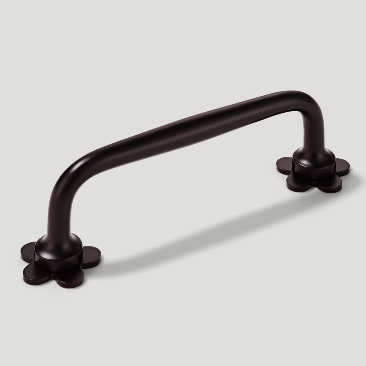 Plank Hardware Cabinetry ADA Pair of Small Flower Handle Backplates - Blackened Bronze