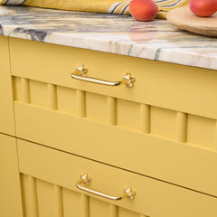 Plank Hardware Cabinetry ADA Pair of Small Flower Handle Backplates - Unlacquered Brass