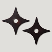 Plank Hardware Cabinetry ADA Pair of Small Star Handle Backplates - Blackened Bronze