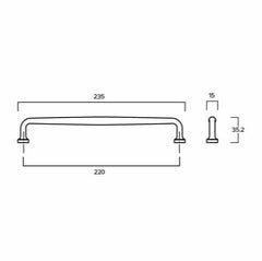 Plank Hardware Cabinetry ADA Shaker Handle with Flower Backplate - Brass