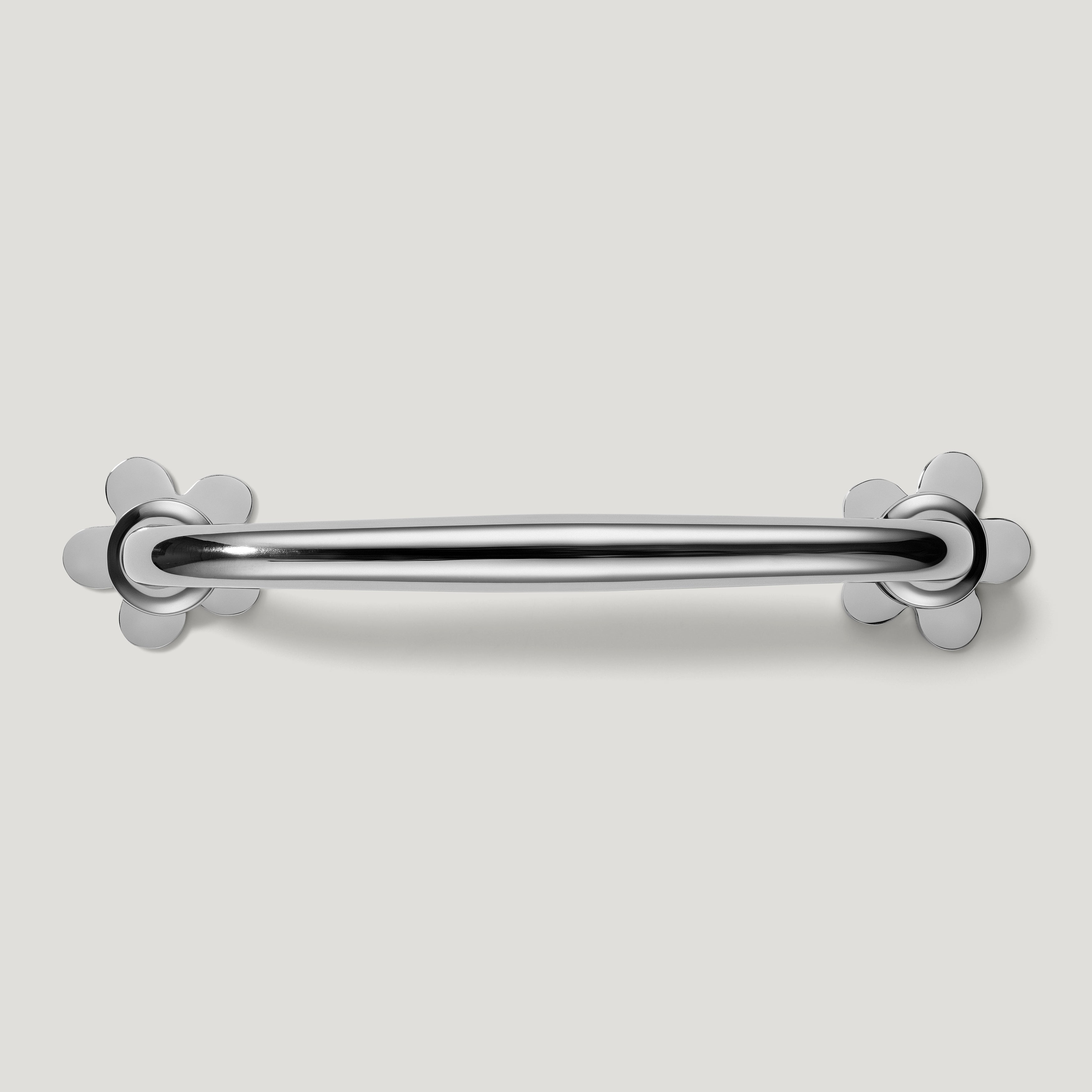 Plank Hardware Cabinetry ADA Shaker Handle with Flower Backplate - Polished Nickel