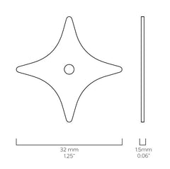 Plank Hardware Cabinetry ADA Star Backplate - Antique Brass