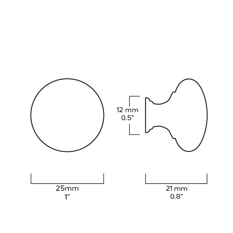 Plank Hardware Cabinetry ADELIA Knob - Polished Nickel