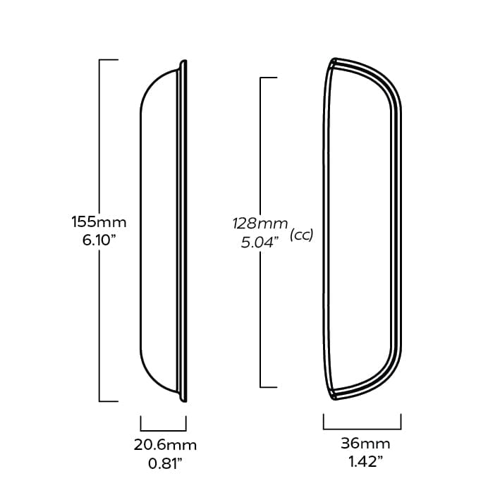 Plank Hardware Cabinetry ALBANY Cup Pull - Brass