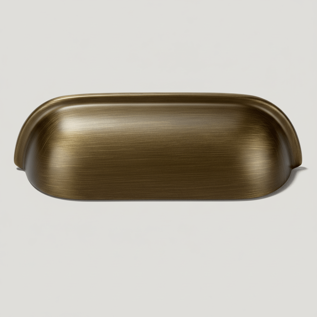 Plank Hardware Cabinetry ALBANY Traditional Cup Pull - Antique Brass