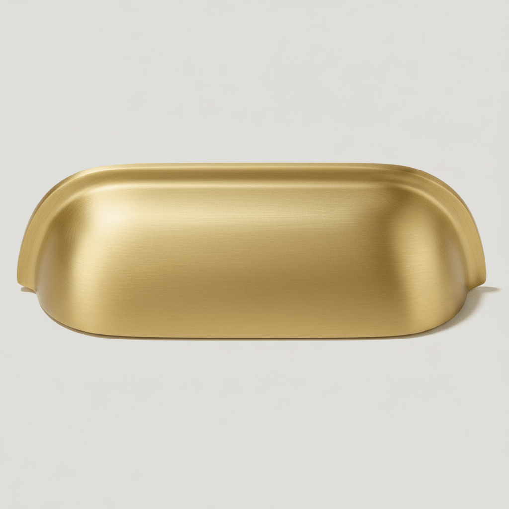 Plank Hardware Cabinetry 102mm (76mm CC) ALBANY Traditional Cup Pull - Brass