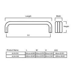 Plank Hardware Cabinetry ALVA D Bar Handle -  Antique Brass