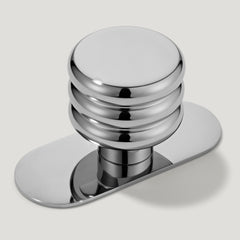 Plank Hardware Cabinetry Knob with Backplate ALVA Tubular Knob - Polished Nickel