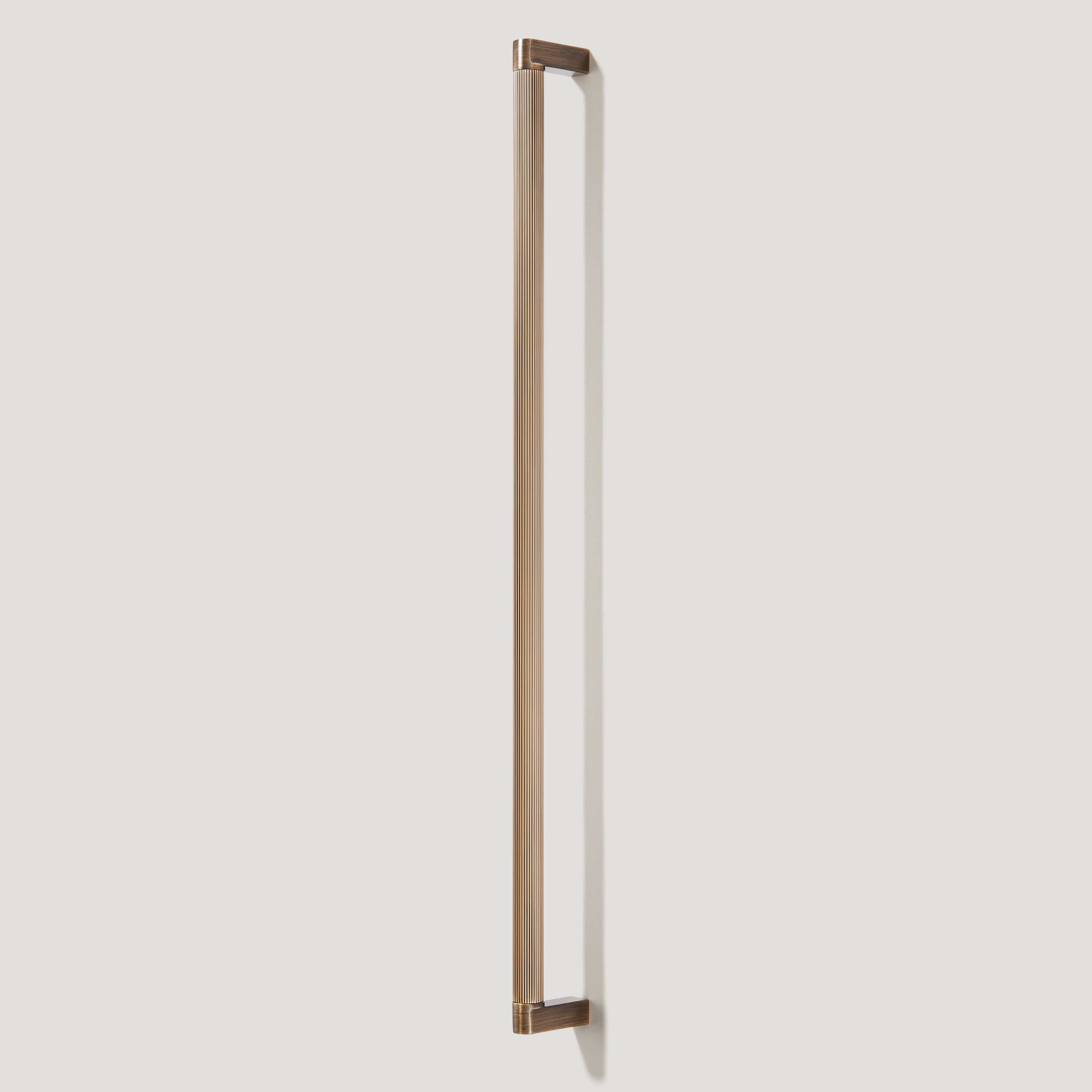 Plank Hardware Cabinetry 375mm (365mm CC) / Handle Only BECKER Grooved D-Bar Handle - Antique Brass