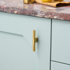 Plank Hardware Cabinetry BECKER Grooved Large Single T Handle - Brass