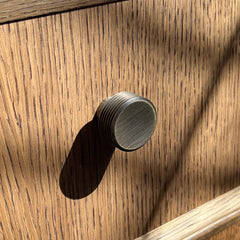 Plank Hardware Cabinetry BEZEL Grooved Knob - Antique Brass