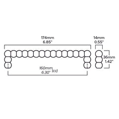 Plank Hardware Cabinetry 175mm (160mm CC) BOBBIN 175mm Handle - Polished Nickel