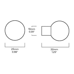 Plank Hardware Cabinetry BOBBIN 25mm Knob - Polished Nickel