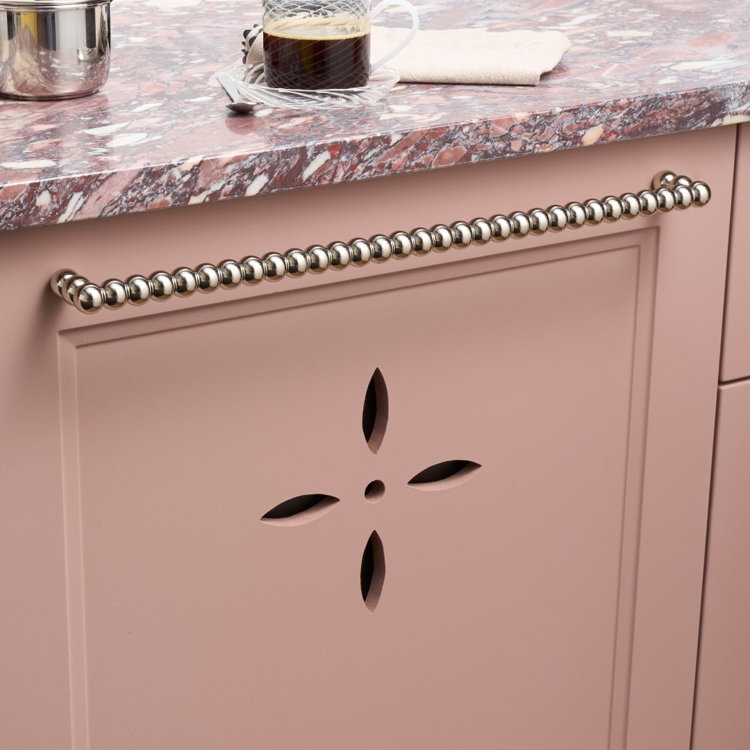 Plank Hardware Cabinetry 476mm (457mm CC) BOBBIN 476mm Heavyweight Handle - Polished Nickel