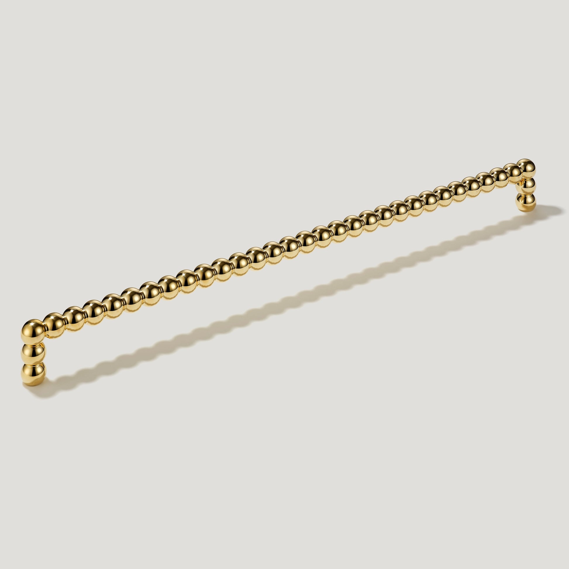 Plank Hardware Cabinetry 476mm (457mm CC) BOBBIN 476mm Heavyweight Handle - Unlacquered Brass