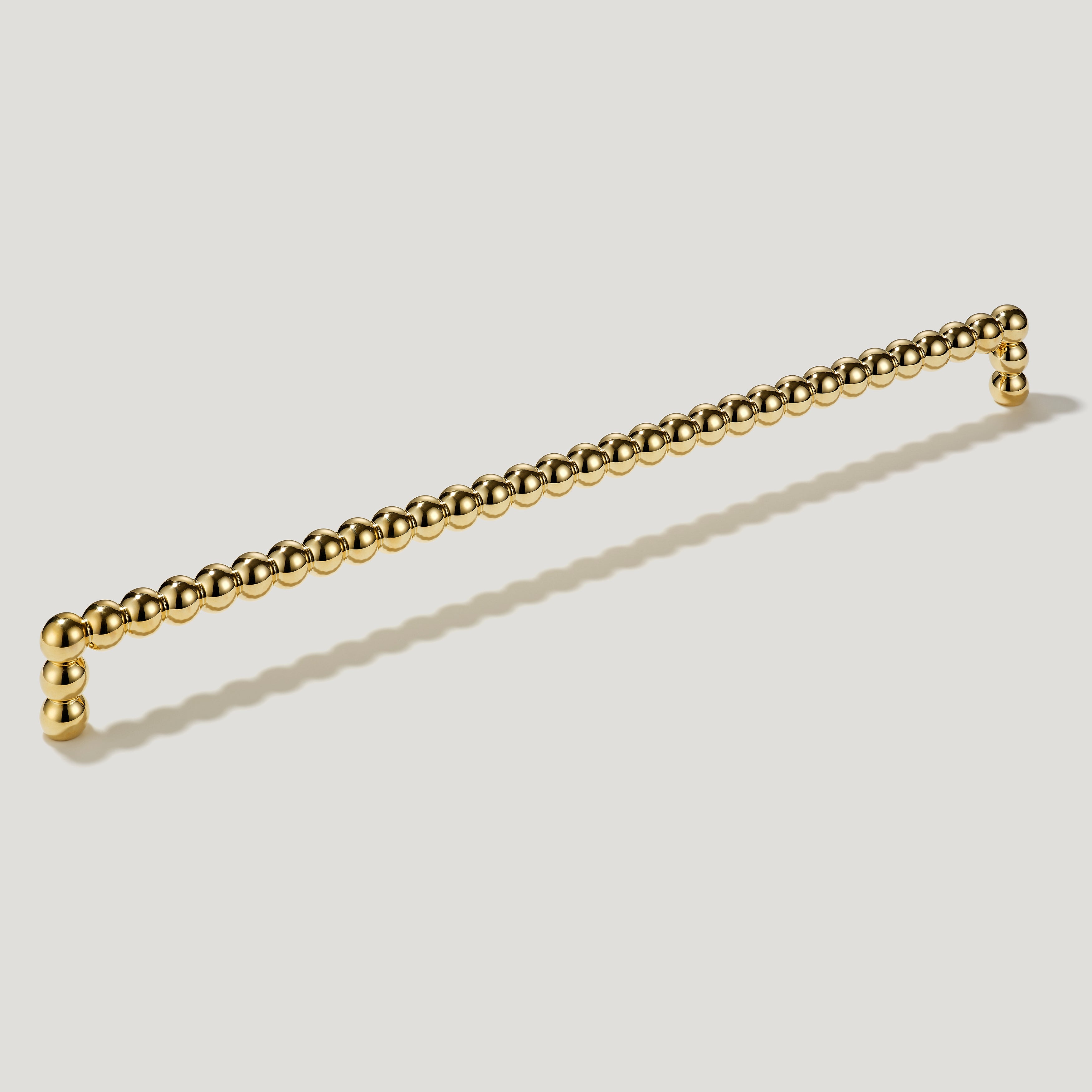 Plank Hardware Cabinetry 476mm (457mm CC) BOBBIN 476mm Heavyweight Handle - Unlacquered Brass