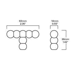 Plank Hardware Cabinetry 60mm BOBBIN 60mm Single T Handle - Polished Nickel
