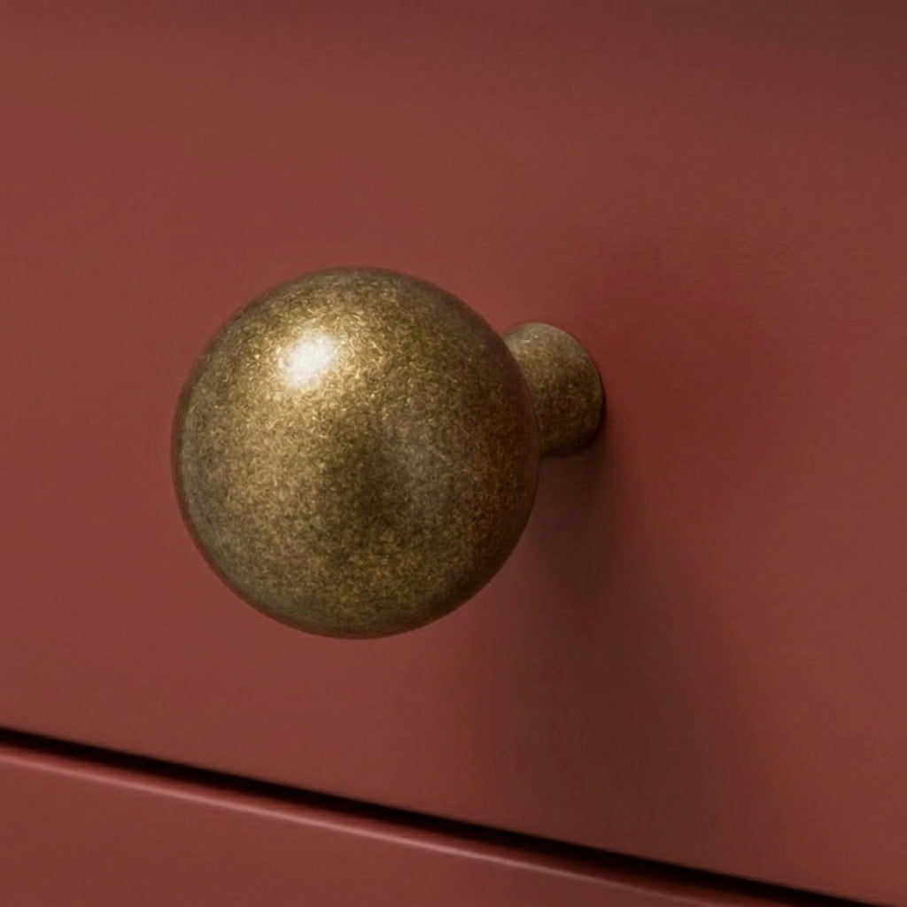Plank Hardware Cabinetry BOBBIN Ball Knob - Aged Brass