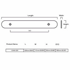 Plank Hardware Cabinetry BOBBIN D-Bar Handle - Brass