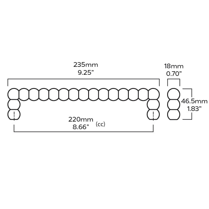 Plank Hardware Cabinetry BOBBIN D-Bar Handle - Brass