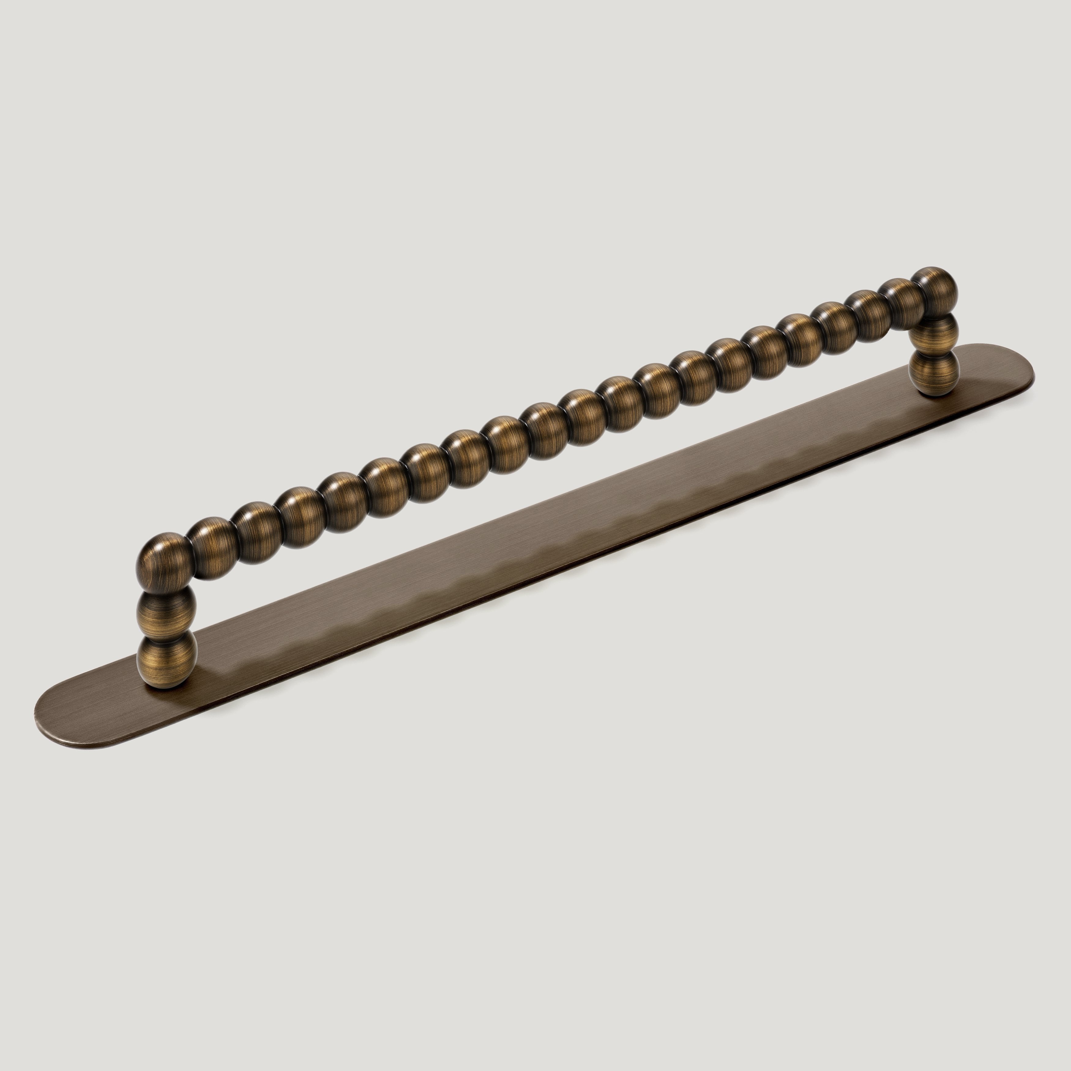 Plank Hardware Cabinetry 235mm (220mm CC) / Handle with Backplate BOBBIN Handle - Antique Brass