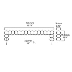 Plank Hardware Cabinetry BOBBIN Heavyweight Appliance Pull - Brass