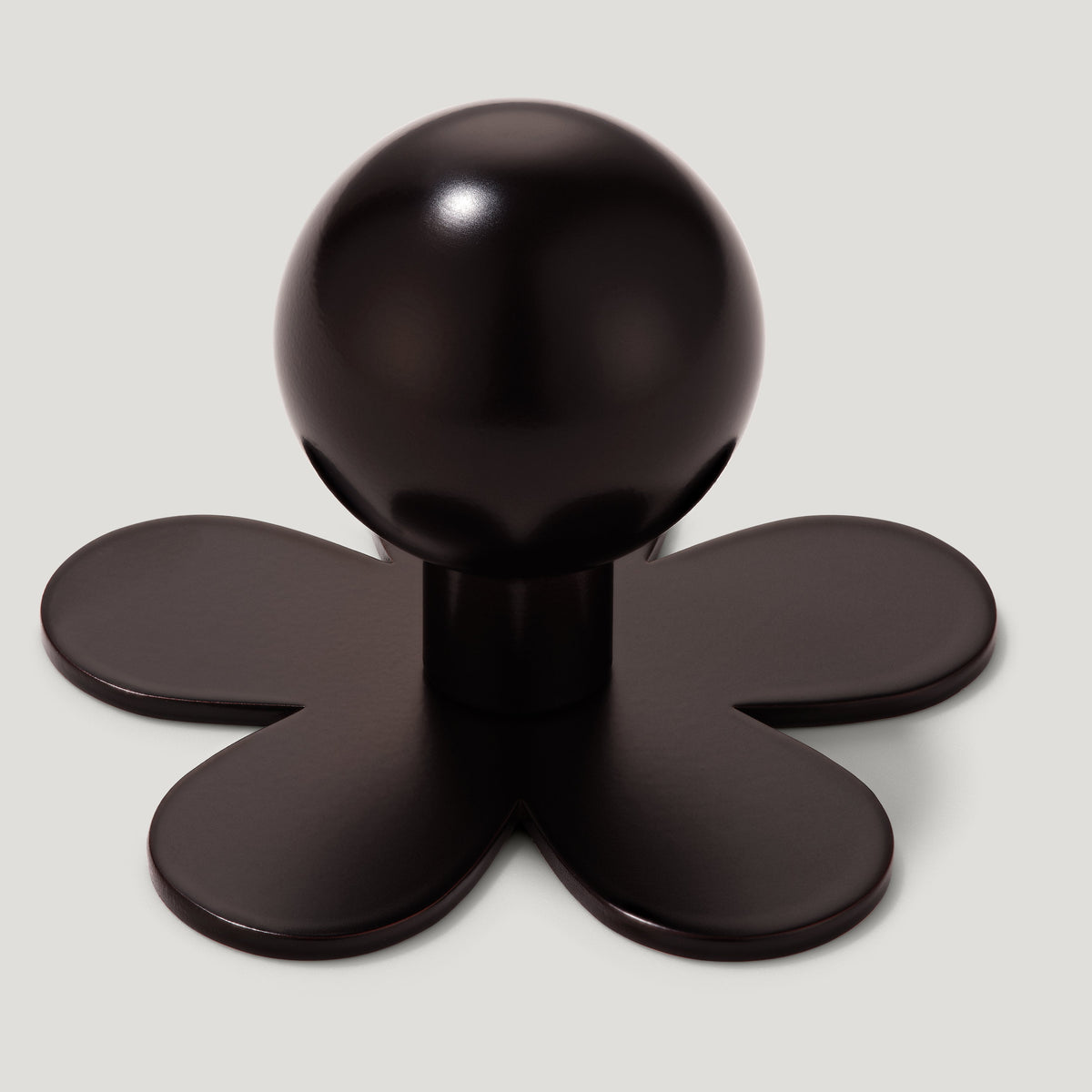 Plank Hardware Cabinetry Knob with Flower Backplate BOBBIN Knob - Blackened Bronze