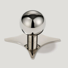 Plank Hardware Cabinetry Knob with Star Backplate BOBBIN Rounded Knob - Polished Nickel