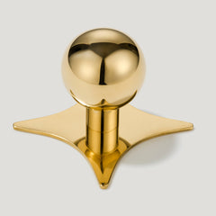 Plank Hardware Cabinetry Knob with Star Backplate BOBBIN Rounded Knob - Unlacquered Brass