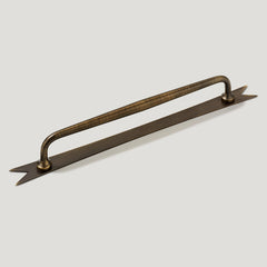 Plank Hardware Cabinetry 235mm (220mm CC) ELIZA Handle with Ribbon Backplate - Antique Brass