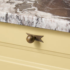 Plank Hardware Cabinetry Knob with Backplate ELIZA Ribbon Knob Backplate - Antique Brass