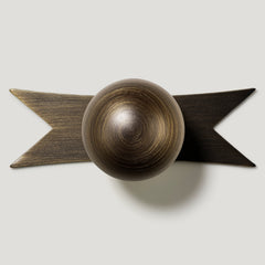 Plank Hardware Cabinetry ELIZA Ribbon Knob Backplate - Antique Brass