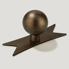 Plank Hardware Cabinetry ELIZA Ribbon Knob Backplate - Antique Brass