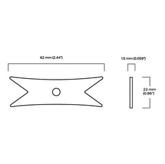 Plank Hardware Cabinetry ELIZA Ribbon Knob Backplate - Brass