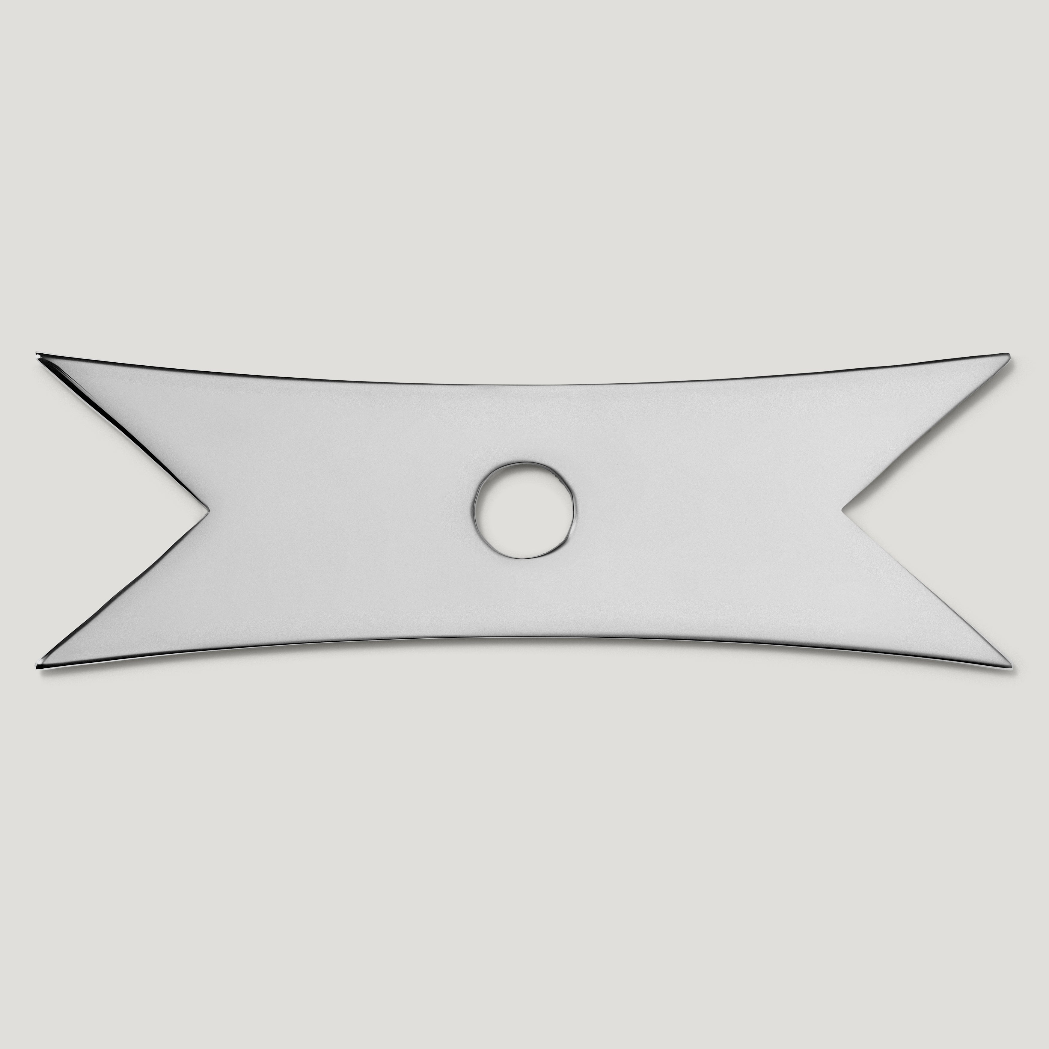Plank Hardware Cabinetry Backplate only ELIZA Ribbon Knob Backplate - Polished Nickel