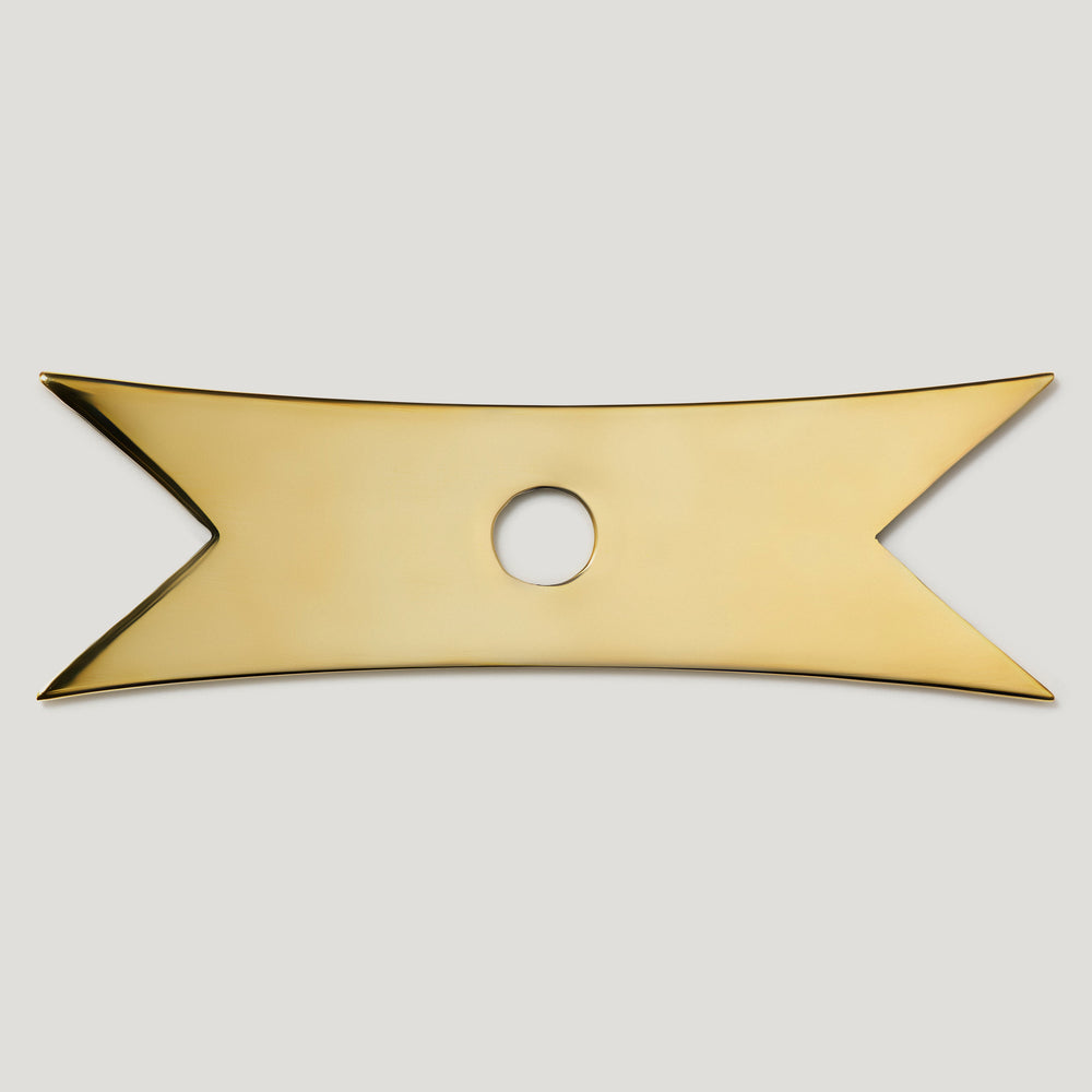 ELIZA Ribbon Knob Backplate - Unlacquered Brass