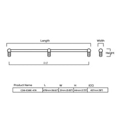 Plank Hardware Cabinetry 478mm (457mm CC) ESBEN Appliance Pull- Blackened Bronze