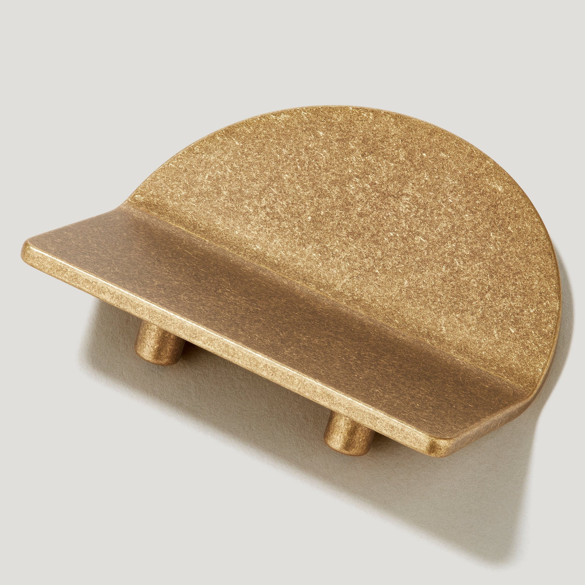 Plank Hardware Cabinetry 70mm (32mm CC) FOLD Short D Shape Front Mounted Handle - Aged Brass