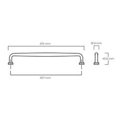 Plank Hardware Cabinetry GRAYSON 476mm Heavyweight Handle - Aged Brass