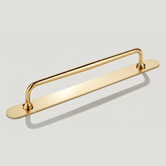 Plank Hardware Cabinetry 235mm (220mm CC) / Handle with Backplate GRAYSON Handle - Unlacquered Brass