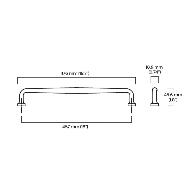 Plank Hardware Cabinetry GRAYSON Heavyweight Appliance Pull - Brass
