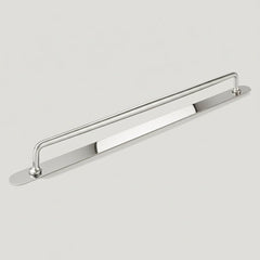 Plank Hardware Cabinetry 476mm (457mm CC) / Handle with Backplate GRAYSON Heavyweight Handle - Polished Nickel