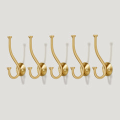 Plank Hardware Cabinetry GRAYSON Shaker Double Fixing Hook - Brass