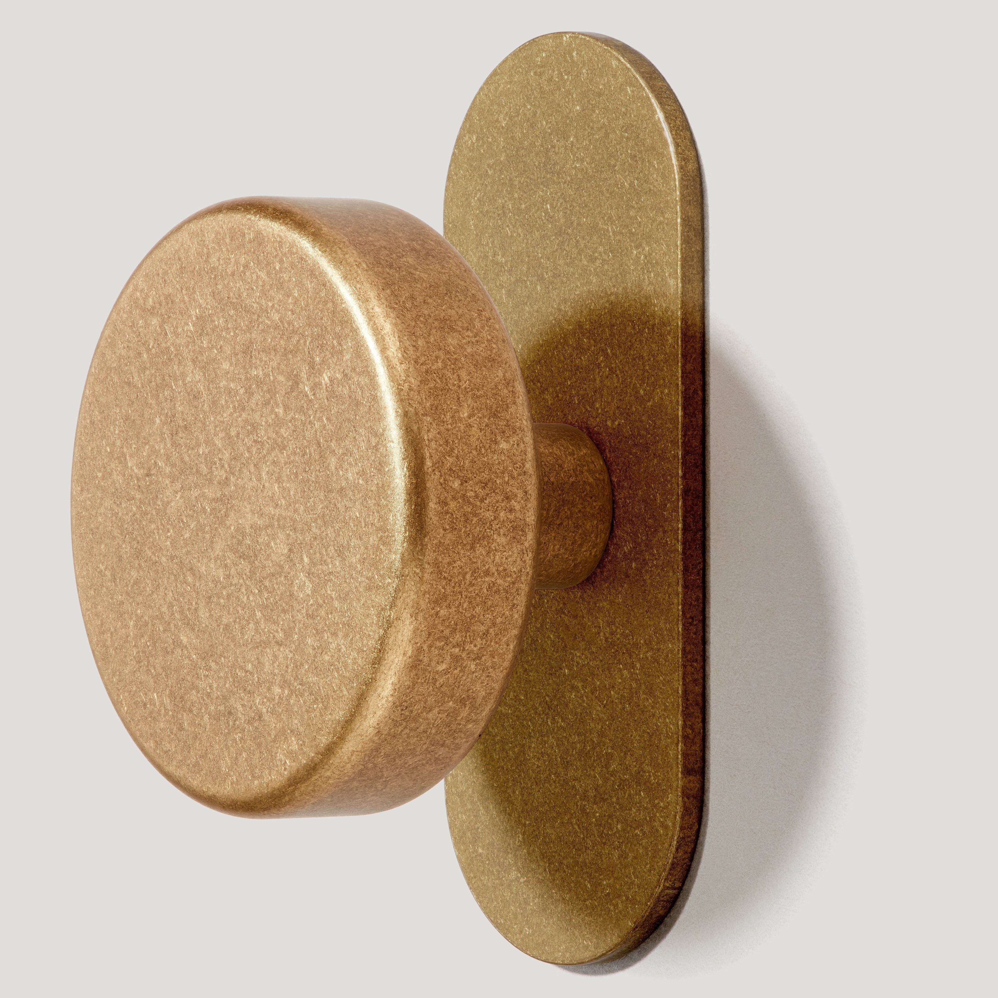 Plank Hardware Cabinetry Hook with Backplate GRAYSON Shaker Hook - Aged Brass