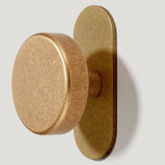 Plank Hardware Cabinetry Hook with Backplate GRAYSON Shaker Hook - Aged Brass