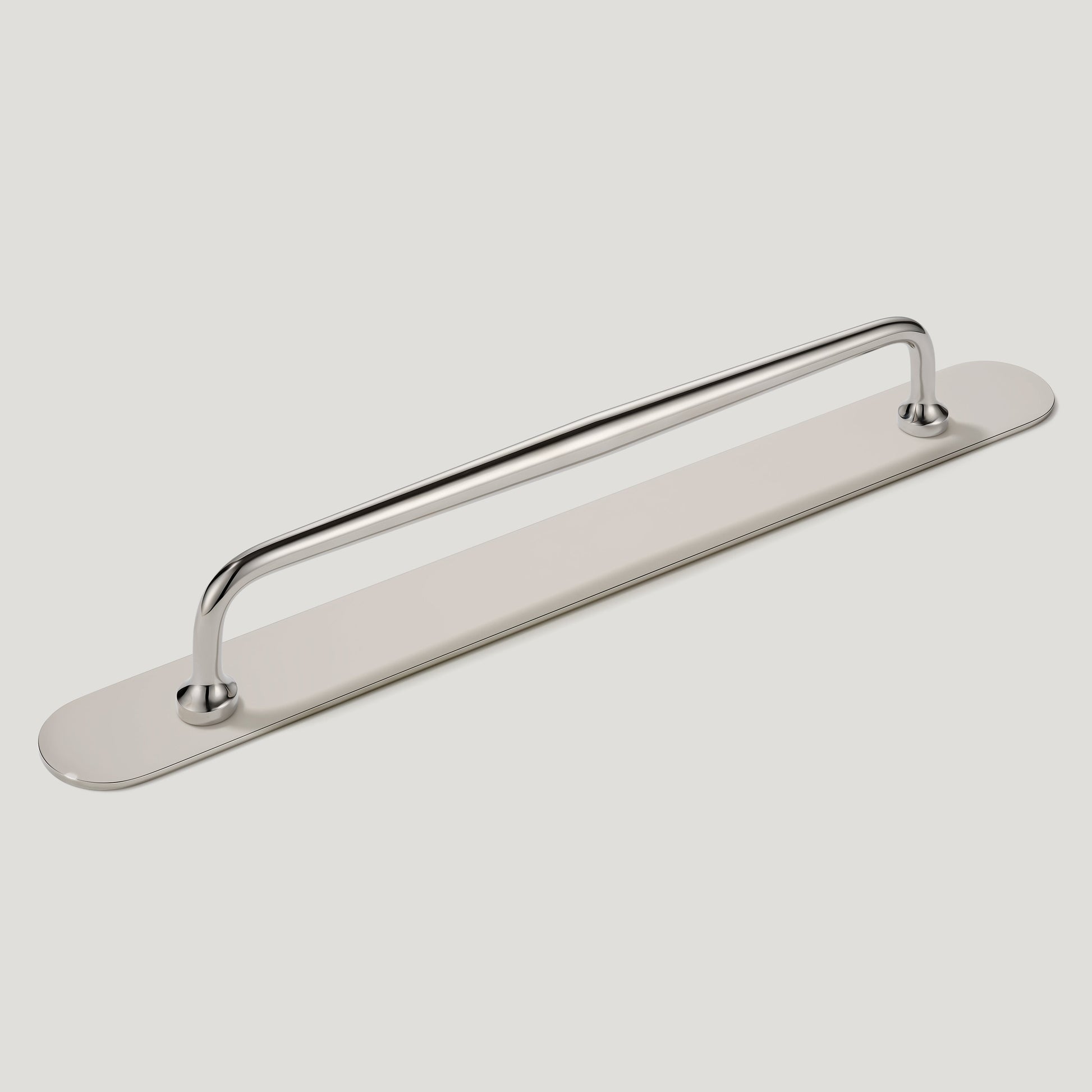 Plank Hardware Cabinetry 235mm (220mm CC) / Handle with Backplate GRAYSON Traditional D-Bar Handle - Polished Nickel