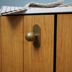 Plank Hardware Cabinetry HALLEY Sphere Knob - Aged Brass